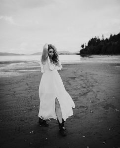 woman posing on beach nanaimo bc